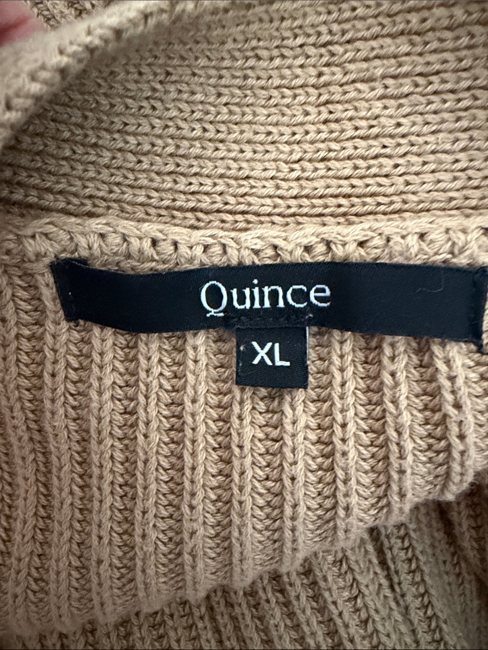 Quince 100% Organic Cotton Oversized Cardigan in Camel Size XL - Picture 11 of 13